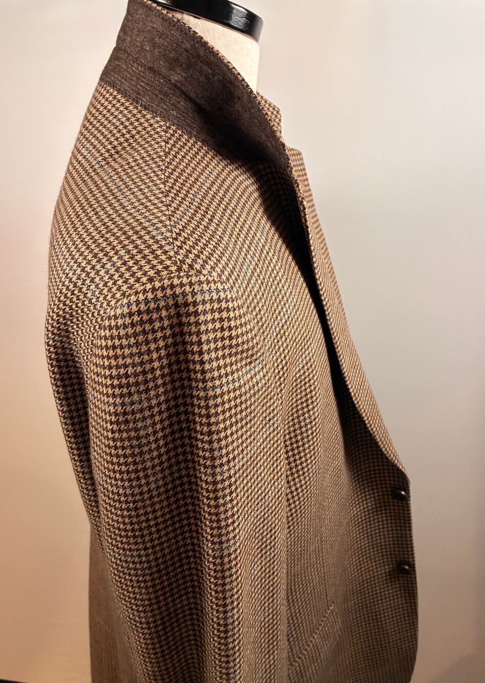 Brooks Brothers 1818 Madison Brown Houndstooth Wool Silk Sport Coat Blazer 44L